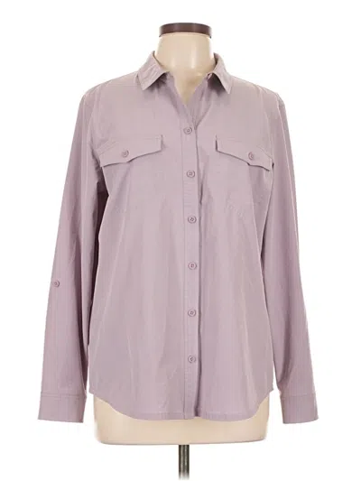 Pre-owned Eddie Bauer Long Sleeve Blouse In Purple