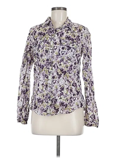 Pre-owned Eddie Bauer Long Sleeve Blouse In Purple