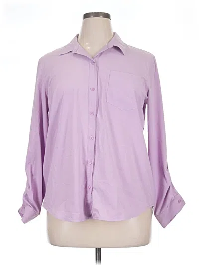 Pre-owned Eddie Bauer Long Sleeve Blouse In Purple