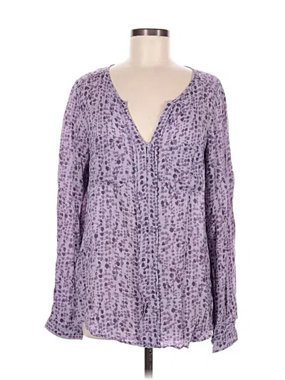 Pre-owned Eddie Bauer Long Sleeve Blouse In Purple