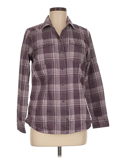 Pre-owned Eddie Bauer Long Sleeve Blouse In Purple