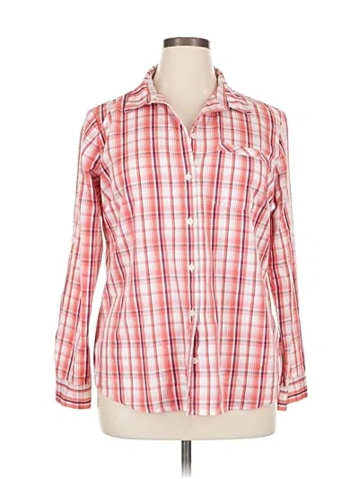 Pre-owned Eddie Bauer Long Sleeve Blouse In Red