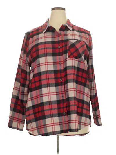 Pre-owned Eddie Bauer Long Sleeve Blouse In Red