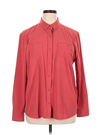 Pre-owned Eddie Bauer Long Sleeve Blouse In Red