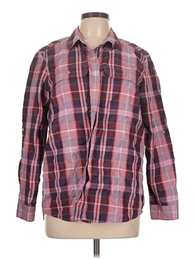 Pre-owned Eddie Bauer Long Sleeve Blouse In Red