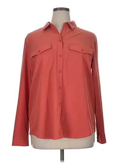 Pre-owned Eddie Bauer Long Sleeve Blouse In Red