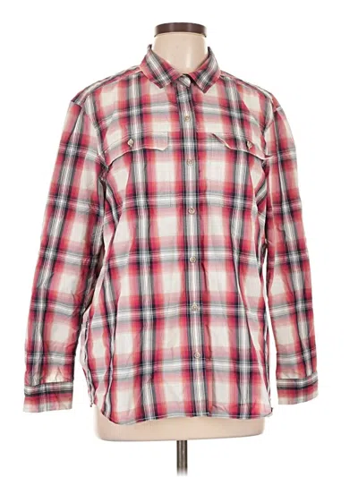 Pre-owned Eddie Bauer Long Sleeve Blouse In Red