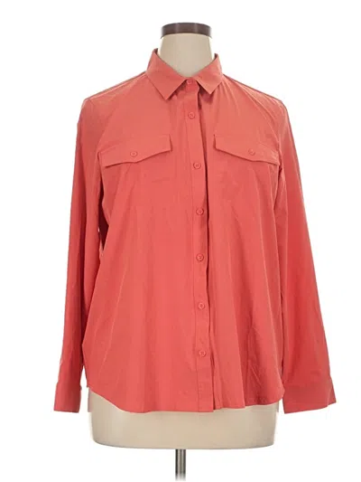 Pre-owned Eddie Bauer Long Sleeve Blouse In Red