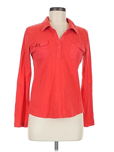 Pre-owned Eddie Bauer Long Sleeve Blouse In Red