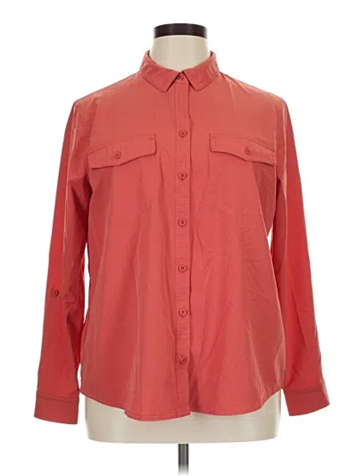 Pre-owned Eddie Bauer Long Sleeve Blouse In Red