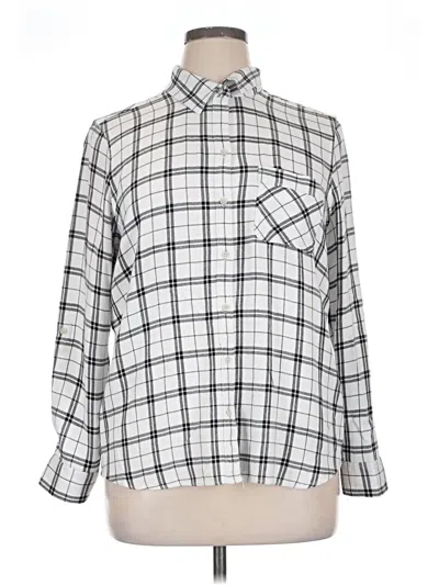 Pre-owned Eddie Bauer Long Sleeve Blouse In Silver