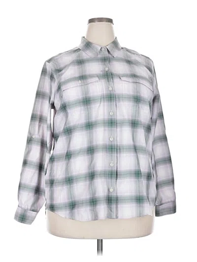 Pre-owned Eddie Bauer Long Sleeve Blouse In Silver