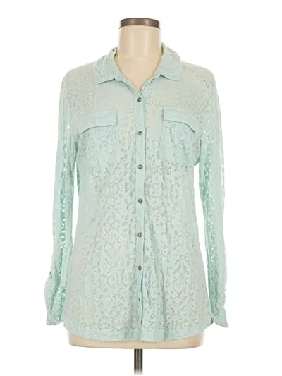 Pre-owned Eddie Bauer Long Sleeve Blouse In Teal