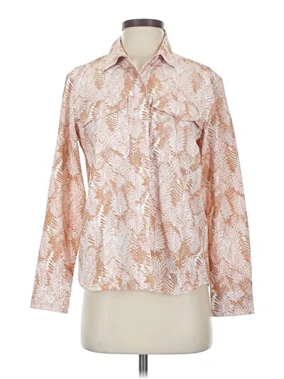 Pre-owned Eddie Bauer Long Sleeve Blouse In White