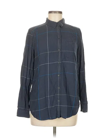 Pre-owned Eddie Bauer Long Sleeve Button Down Shirt In Blue