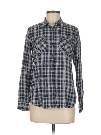 Pre-owned Eddie Bauer Long Sleeve Button Down Shirt In Blue