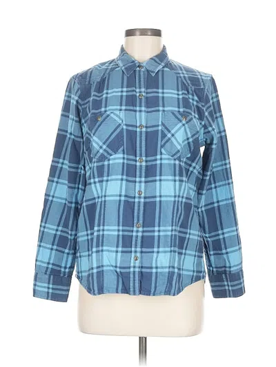 Pre-owned Eddie Bauer Long Sleeve Button Down Shirt In Blue