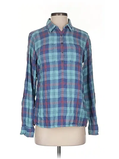 Pre-owned Eddie Bauer Long Sleeve Button Down Shirt In Blue