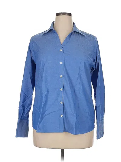 Pre-owned Eddie Bauer Long Sleeve Button Down Shirt In Blue