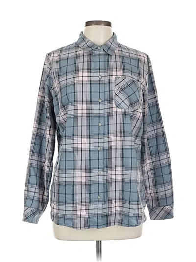 Pre-owned Eddie Bauer Long Sleeve Button Down Shirt In Blue