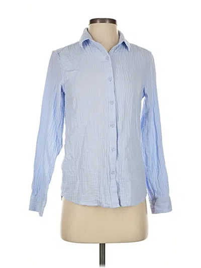 Pre-owned Eddie Bauer Long Sleeve Button Down Shirt In Blue