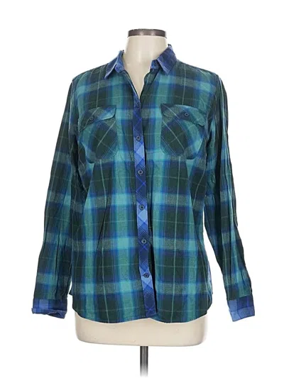 Pre-owned Eddie Bauer Long Sleeve Button Down Shirt In Blue