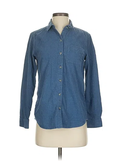 Pre-owned Eddie Bauer Long Sleeve Button Down Shirt In Blue