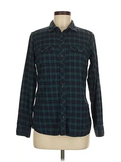 Pre-owned Eddie Bauer Long Sleeve Button Down Shirt In Blue