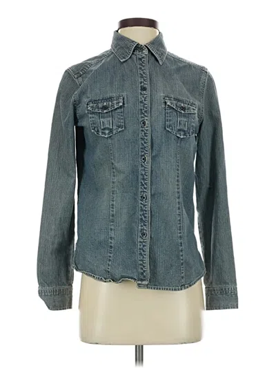 Pre-owned Eddie Bauer Long Sleeve Button Down Shirt In Blue