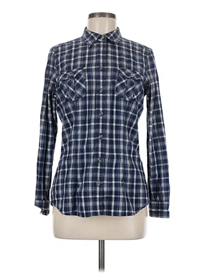 Pre-owned Eddie Bauer Long Sleeve Button Down Shirt In Blue