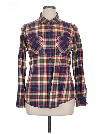 Pre-owned Eddie Bauer Long Sleeve Button Down Shirt In Blue