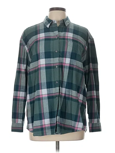 Pre-owned Eddie Bauer Long Sleeve Button Down Shirt In Blue