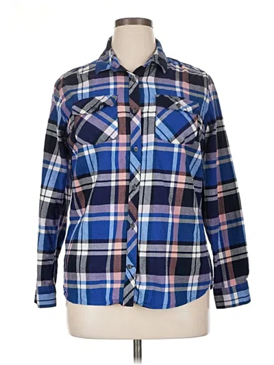 Pre-owned Eddie Bauer Long Sleeve Button Down Shirt In Blue