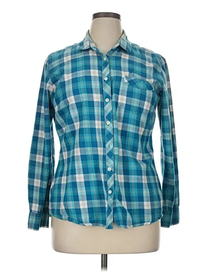 Pre-owned Eddie Bauer Long Sleeve Button Down Shirt In Blue