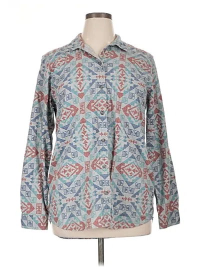 Pre-owned Eddie Bauer Long Sleeve Button Down Shirt In Blue