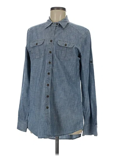 Pre-owned Eddie Bauer Long Sleeve Button Down Shirt In Blue