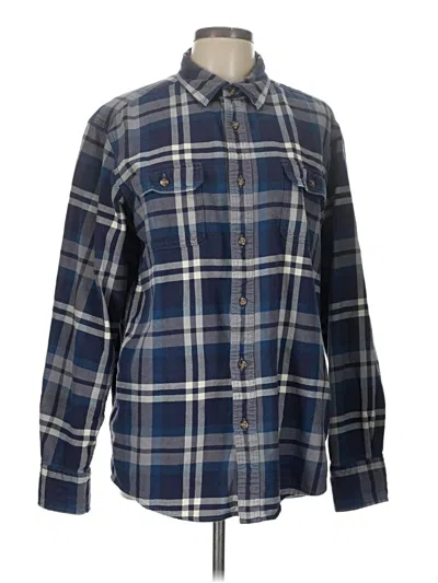 Pre-owned Eddie Bauer Long Sleeve Button Down Shirt In Blue