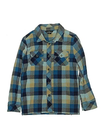 Pre-owned Eddie Bauer Kids' Long Sleeve Button Down Shirt In Blue