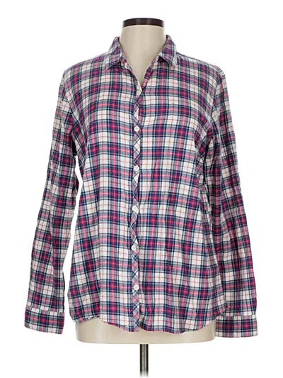Pre-owned Eddie Bauer Long Sleeve Button Down Shirt In Blue
