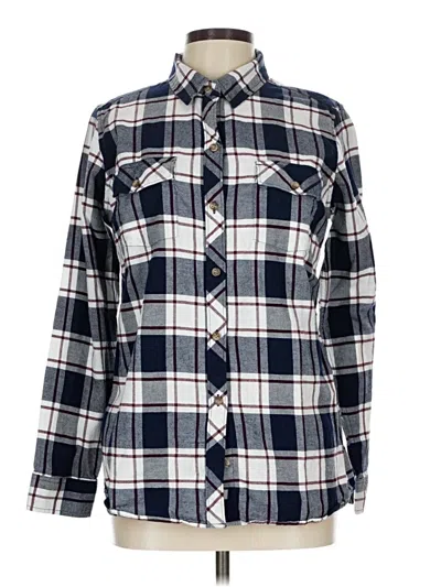 Pre-owned Eddie Bauer Long Sleeve Button Down Shirt In Blue