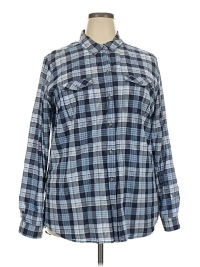 Pre-owned Eddie Bauer Long Sleeve Button Down Shirt In Blue