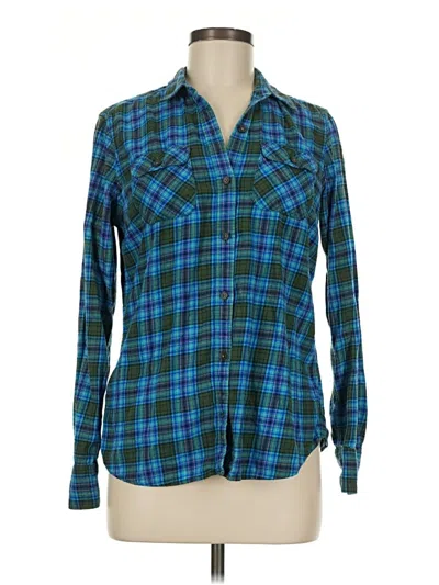Pre-owned Eddie Bauer Long Sleeve Button Down Shirt In Blue