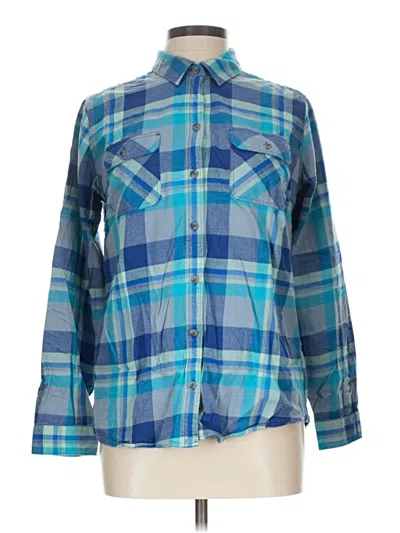 Pre-owned Eddie Bauer Long Sleeve Button Down Shirt In Blue