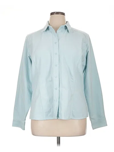 Pre-owned Eddie Bauer Long Sleeve Button Down Shirt In Blue