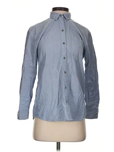 Pre-owned Eddie Bauer Long Sleeve Button Down Shirt In Blue