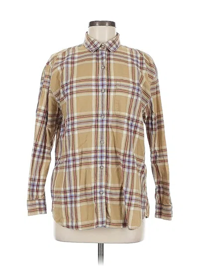 Pre-owned Eddie Bauer Long Sleeve Button Down Shirt In Brown