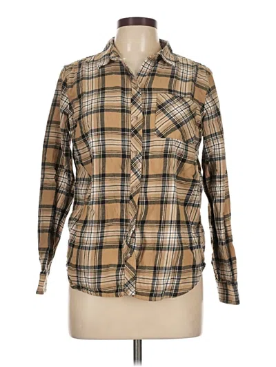 Pre-owned Eddie Bauer Long Sleeve Button Down Shirt In Brown