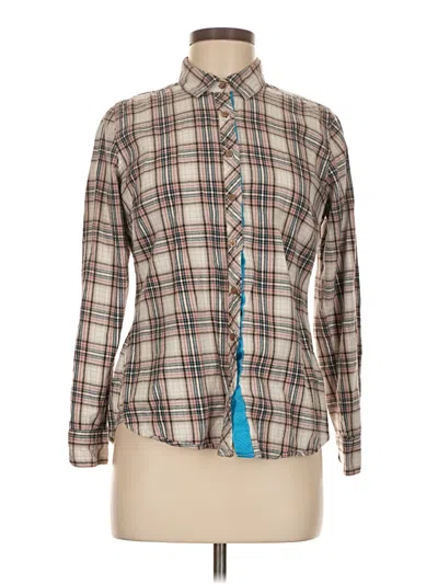 Pre-owned Eddie Bauer Long Sleeve Button Down Shirt In Brown