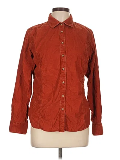 Pre-owned Eddie Bauer Long Sleeve Button Down Shirt In Brown