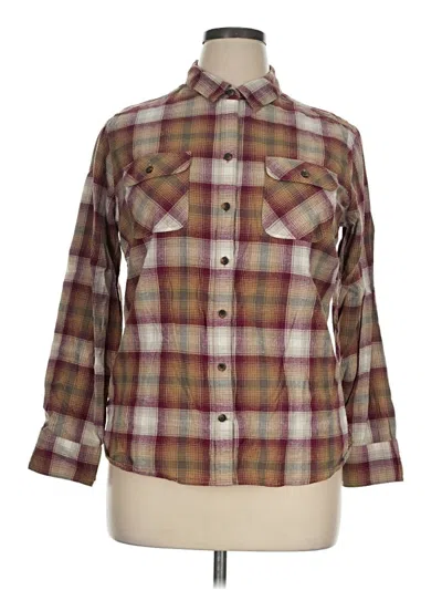 Pre-owned Eddie Bauer Long Sleeve Button Down Shirt In Brown